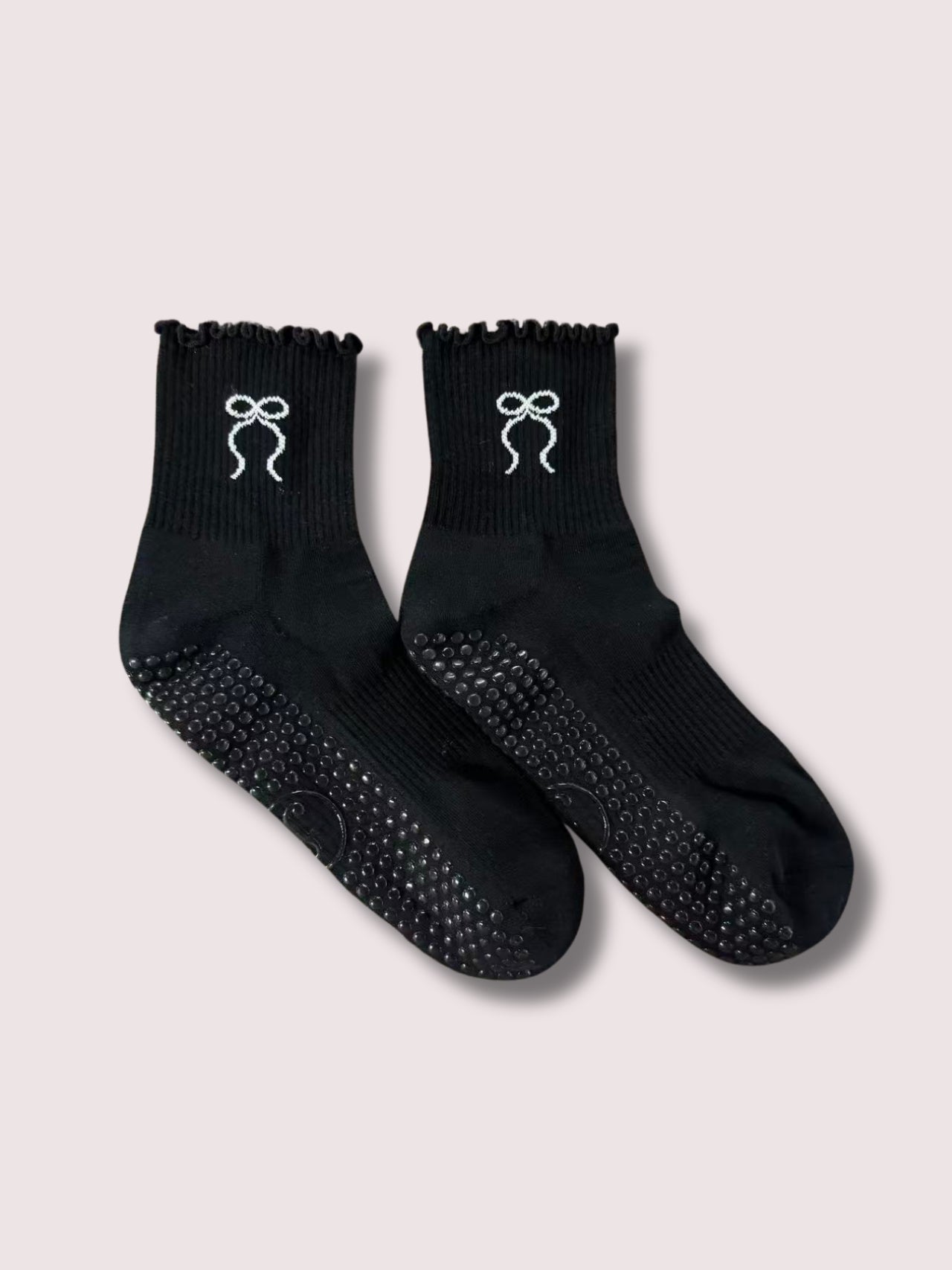 Black Bow Ruffle Short Crew