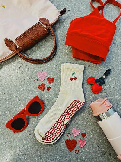 Cherry on Top Grips Socks (Crew) - Fit & CO