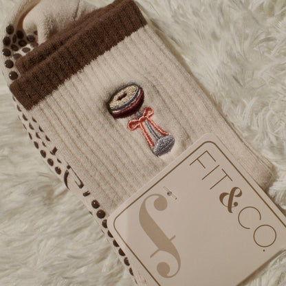 Espresso Martini – Short Crew Grip Socks - Fall Collection