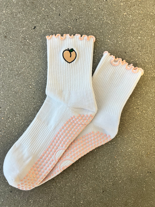 Peach Ruffle Grippy Socks
