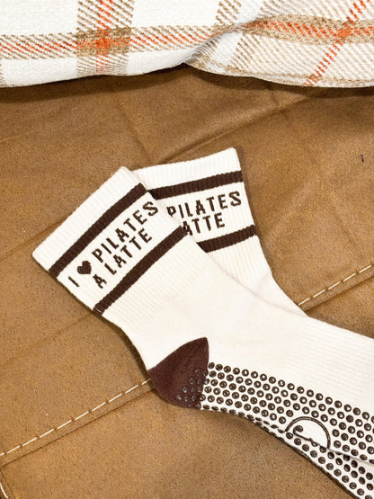 I Love Pilates a Latte Grippy Socks - Fit & CO