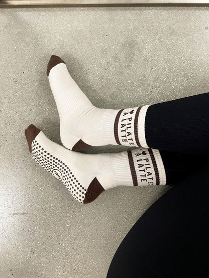 I Love Pilates a Latte Grippy Socks - Fit & CO