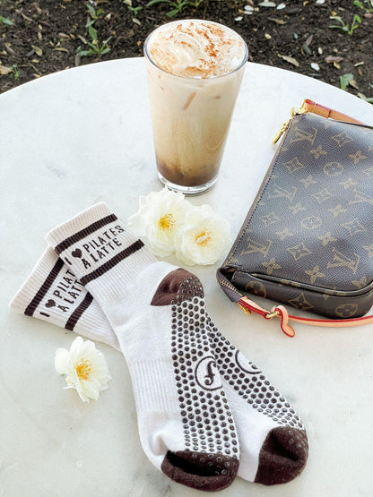 I Love Pilates a Latte Grippy Socks - Fit & CO