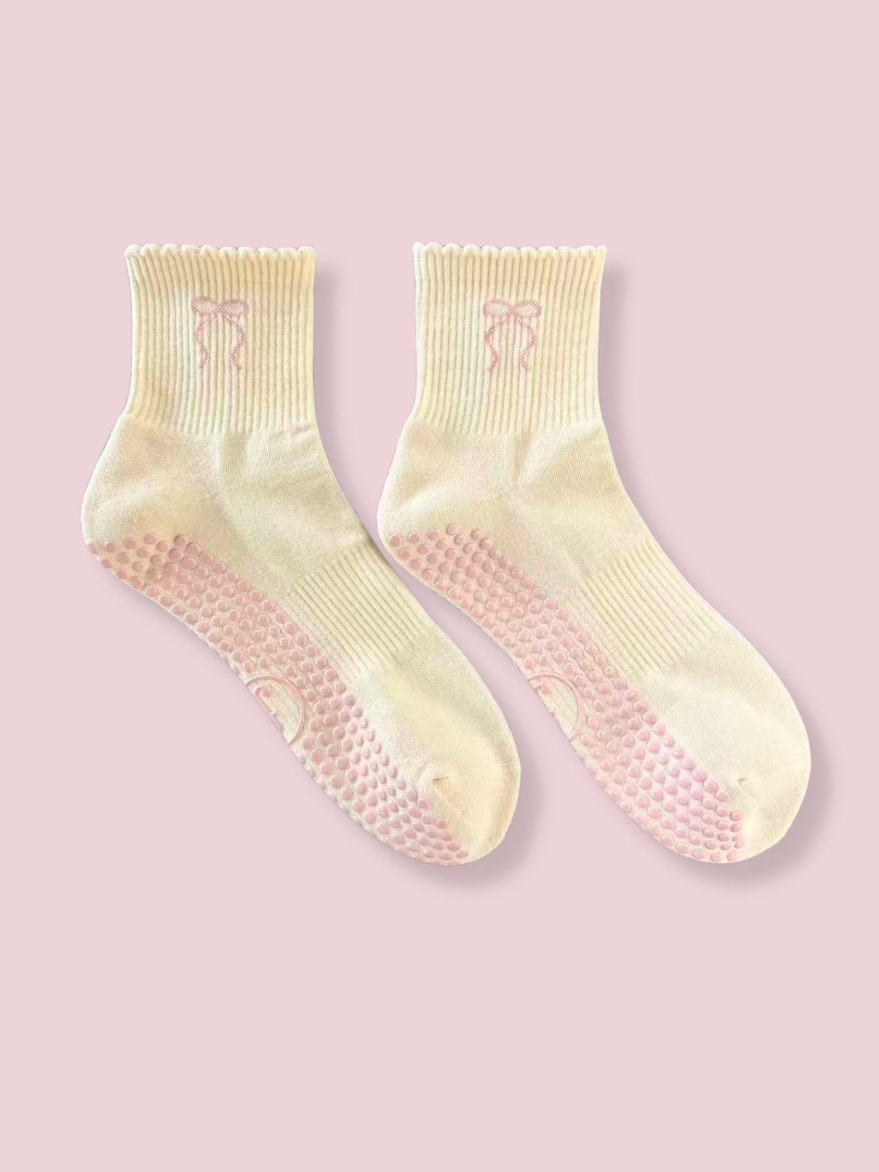 Pink Bow Scalloped Short Crew