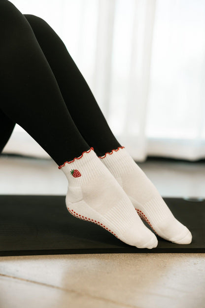 Strawberry Ruffle Grippy Socks - Fit & CO