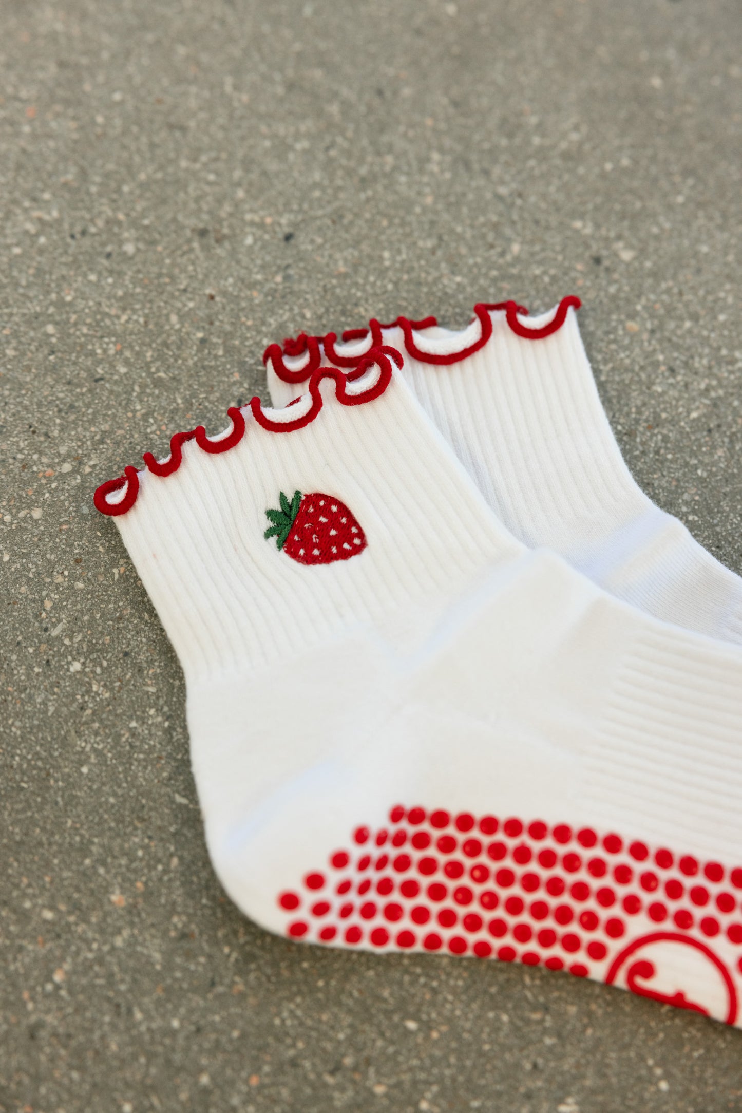 Strawberry Ruffle Grippy Socks