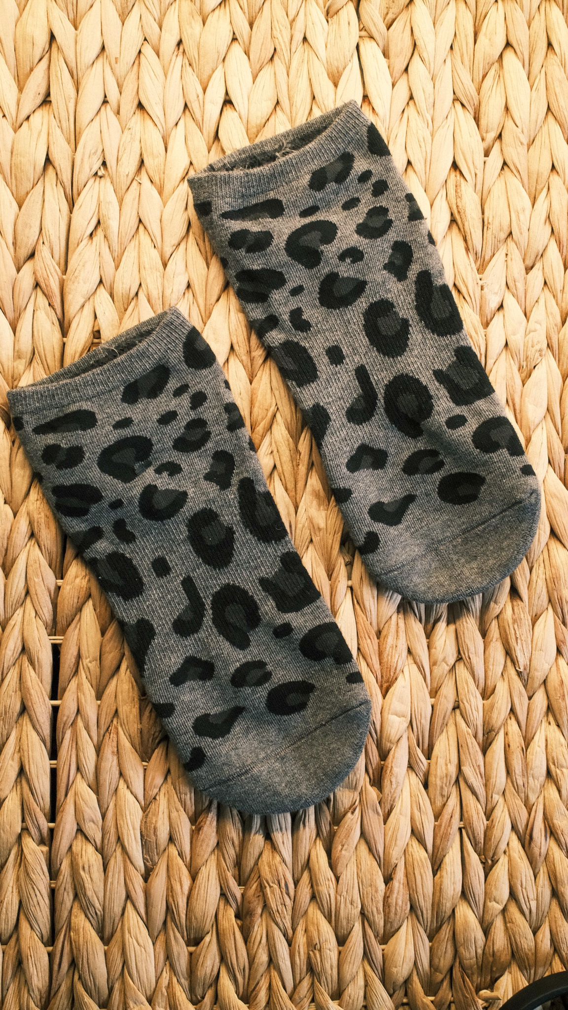 Grey Cheetah Grippy Socks