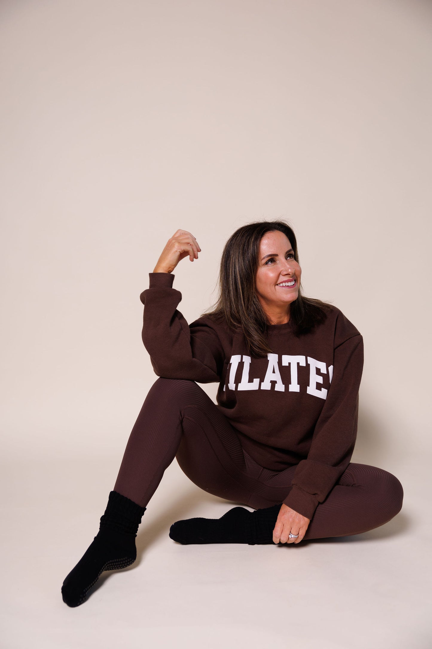 PILATES Crewneck — Chocolate Brown