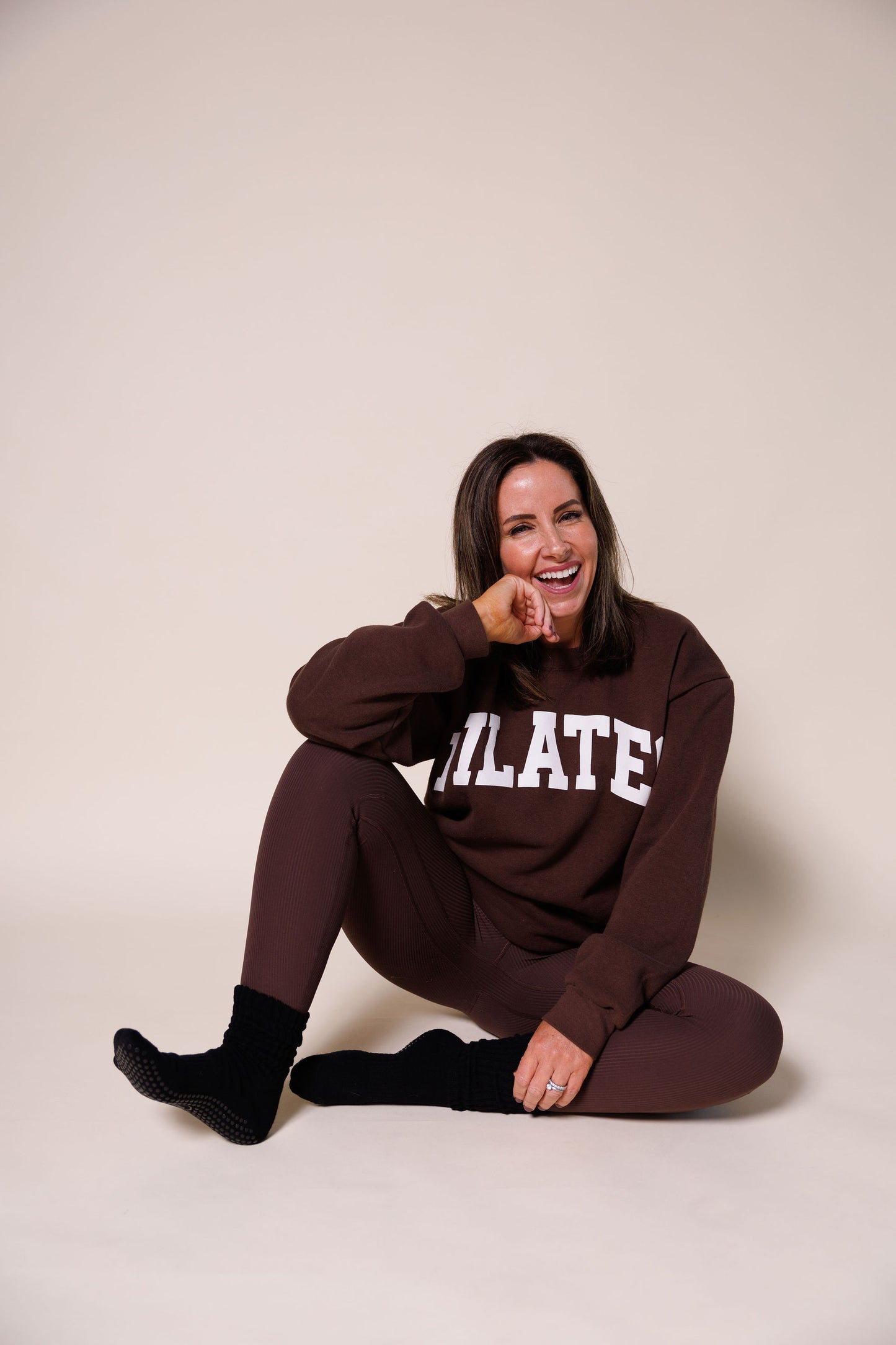 PILATES Crewneck — Chocolate Brown