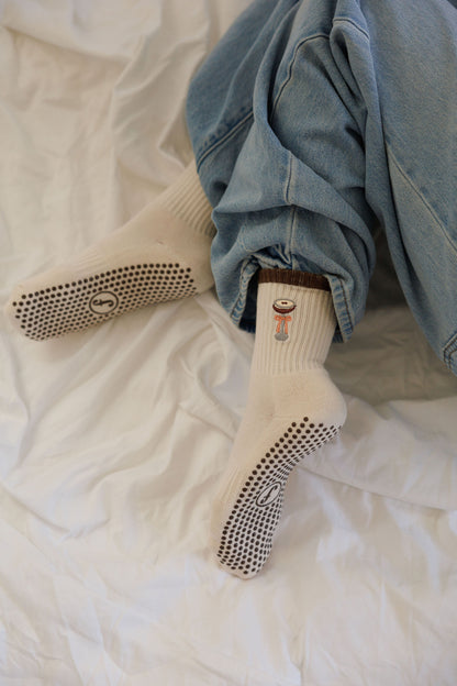 Espresso Martini – Short Crew Grip Socks - Fall Collection