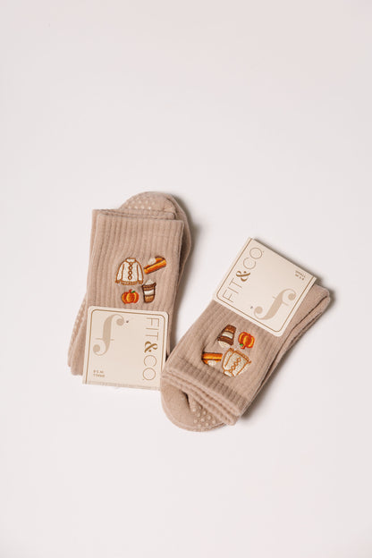 Pumpkin Pie – Short Crew Grip Socks - Fall Collection