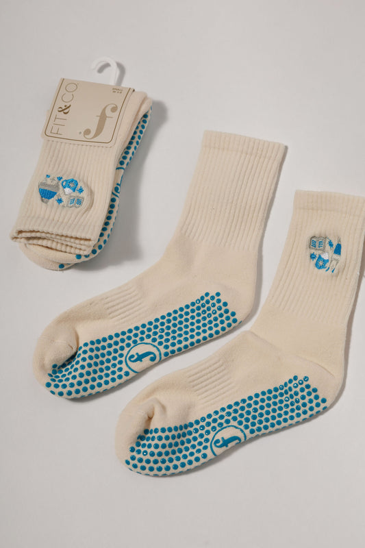 Snowed In Winter Crew Grip Socks — Limited Stock