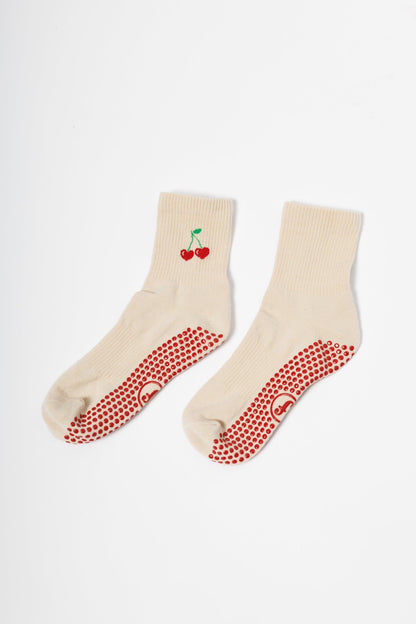 Cherry on Top Grips Socks (Crew) - Fit & CO